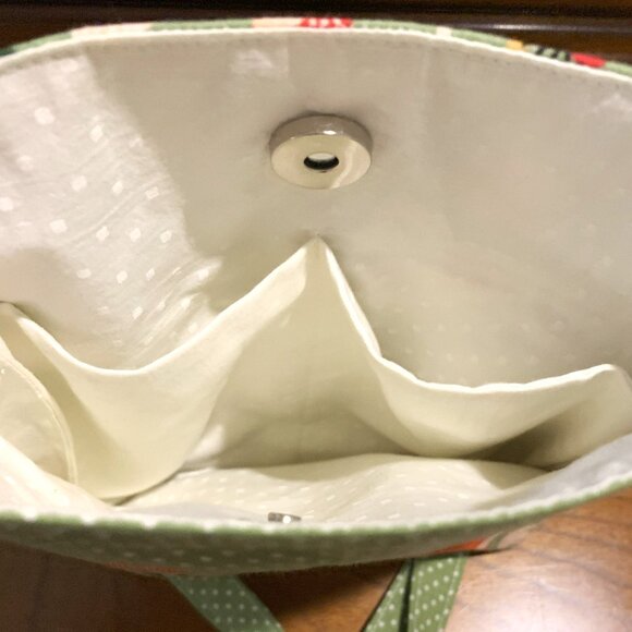 Handmade Cotton 'Foxy' Crossbody Bag with Lining and Magnetic Snap Closure - Picture 6 of 6